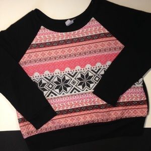 Lot of 2 Juniors Plus Crew Quilted Sweatshirt Tops